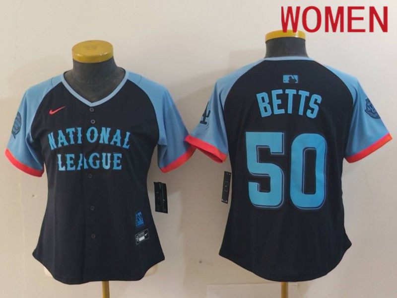 Women Los Angeles Dodgers #50 Betts Blue All star 2024 Nike MLB Jersey style 815